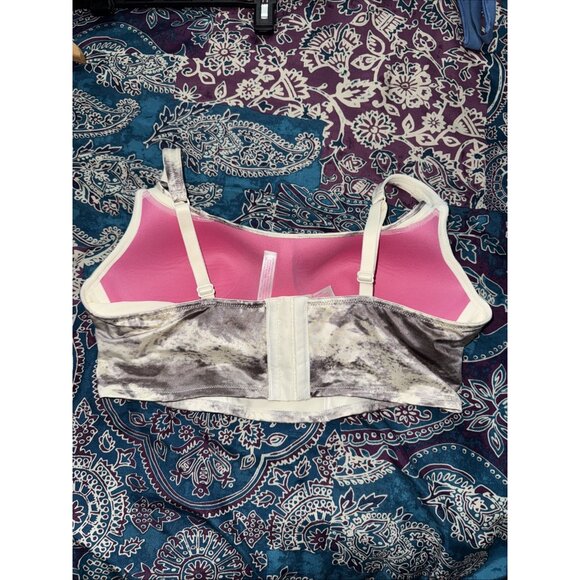 PINK  Victoria Secret Satin Lightly Lined Corset Bra Longline Camo Blur L NWT - Picture 4 of 8